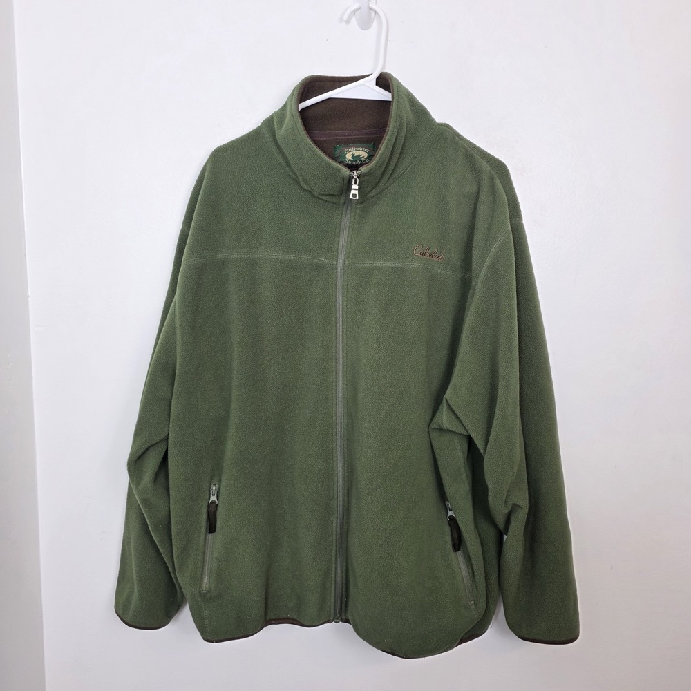 Cabela's Green Still Water Supply Co. Fleece Full Zip Outdoor Jacket Size 3XL